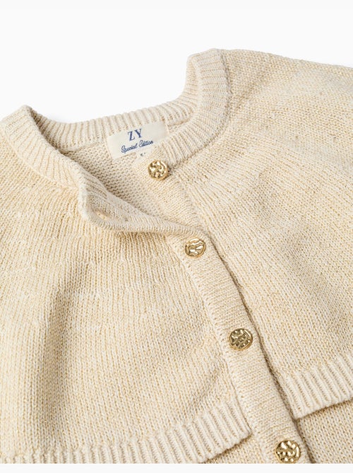 Cardigan en maille à manches cape et lurex - Kiabi