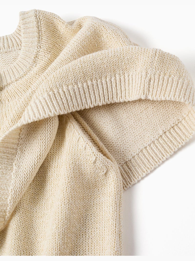 Cardigan en maille à manches cape et lurex Beige clair - Kiabi