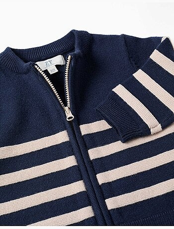 Cardigan en maille à rayures