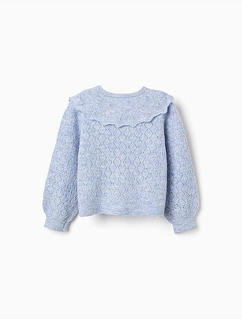 Cardigan en maille ajourée avec maxi col