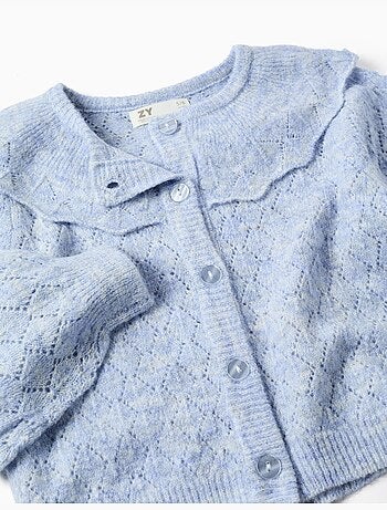 Cardigan en maille ajourée avec maxi col