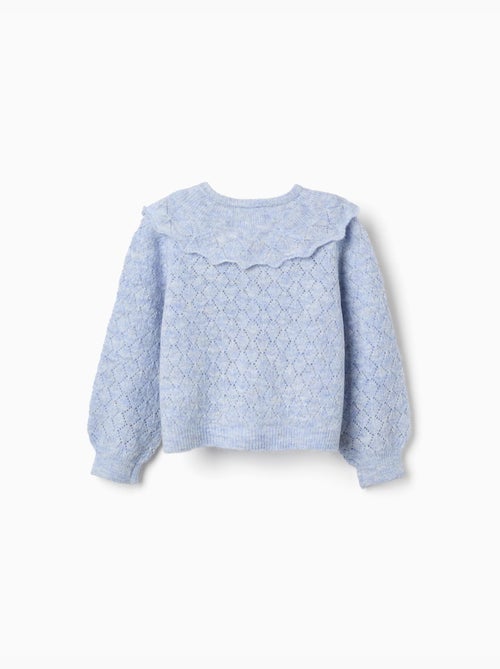 Cardigan en maille ajourée avec maxi col - Kiabi