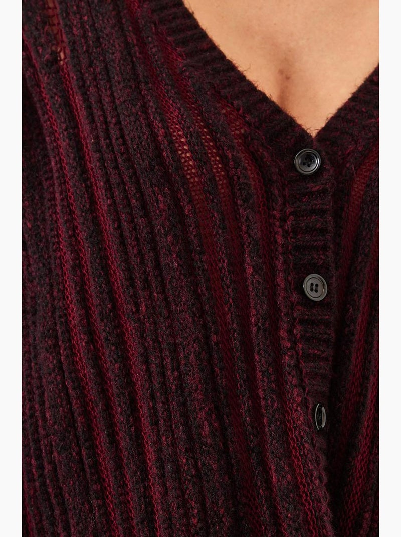 Cardigan en maille ample lucci Rouge bordeaux - Kiabi