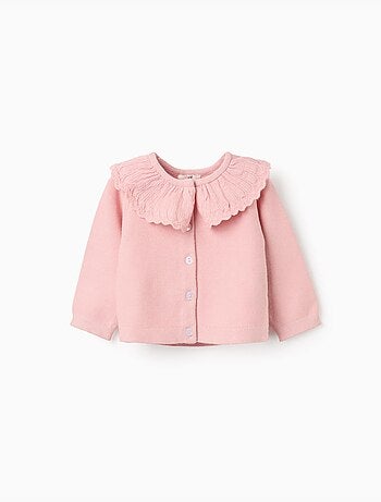 Cardigan en maille avec col ajouré