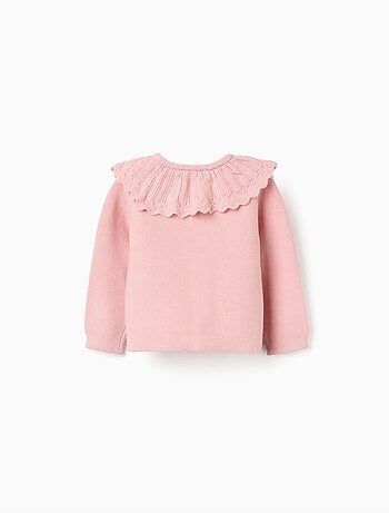 Cardigan en maille avec col ajouré