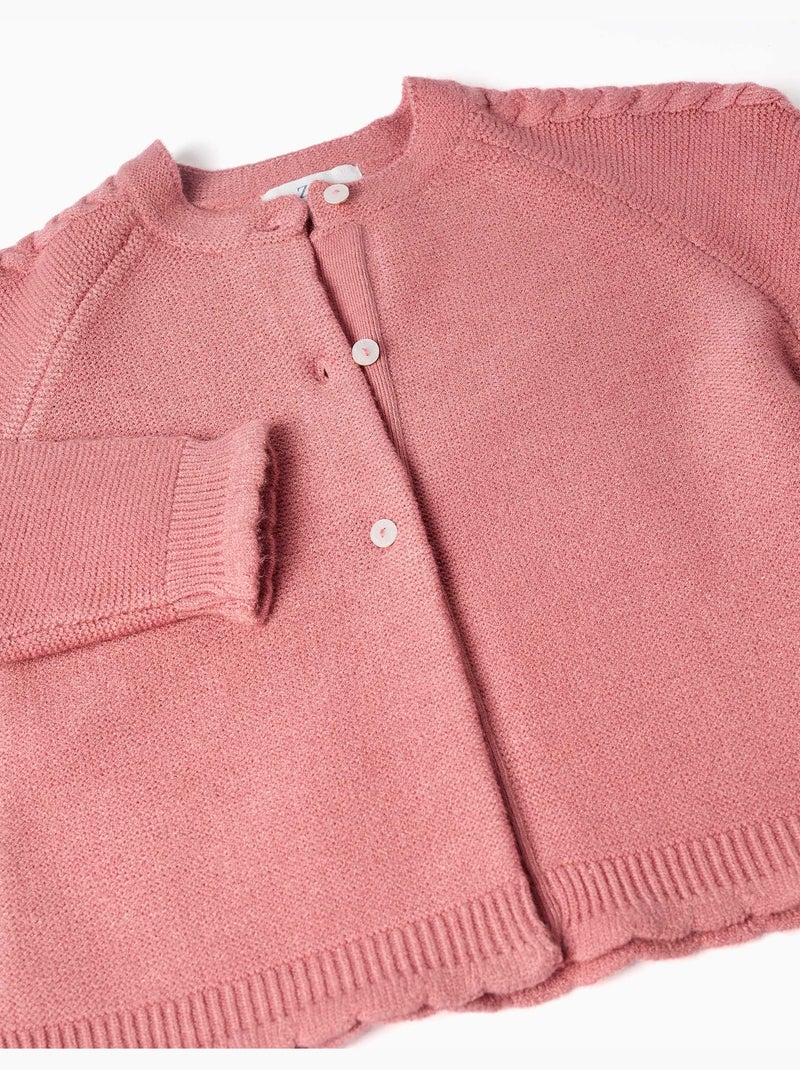 Cardigan en maille avec détails torsadés Rose - Kiabi