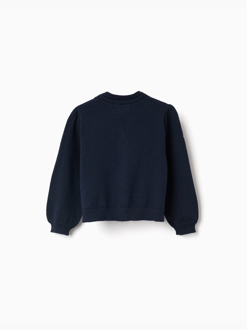 Cardigan en maille avec détails tressés Bleu Bleu - Kiabi