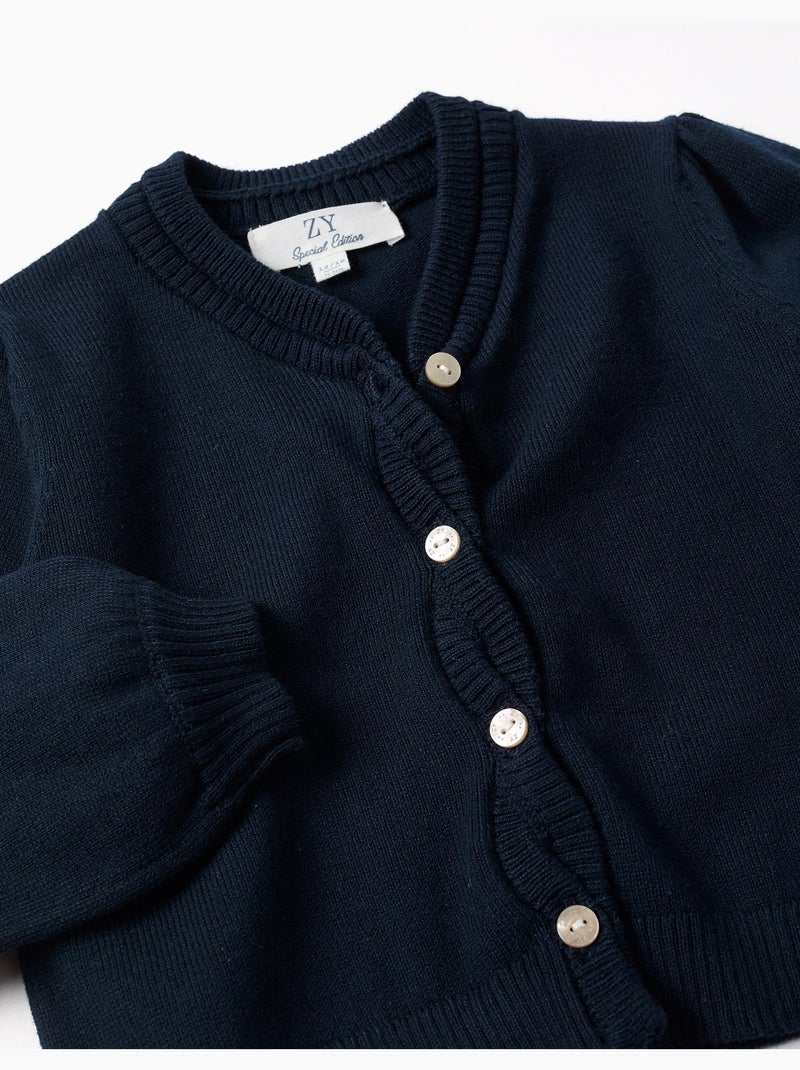 Cardigan en maille avec détails tressés Bleu Bleu - Kiabi