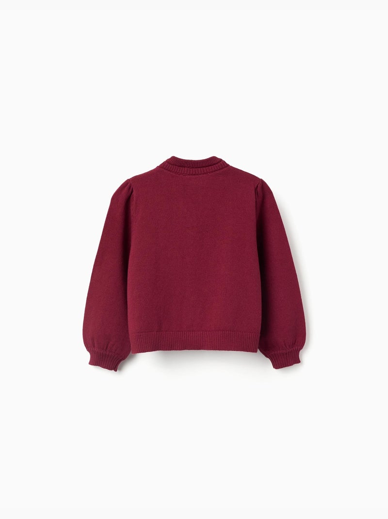 Cardigan en maille avec détails tressés Rouge foncé - Kiabi