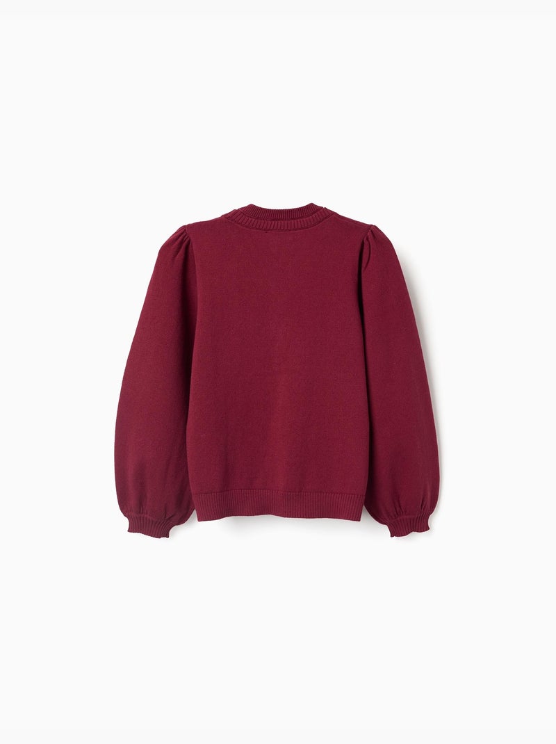 Cardigan en maille avec détails tressés Rouge foncé - Kiabi