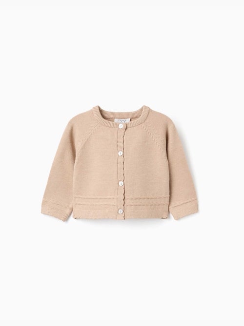 Cardigan en maille avec extrémités festonnées b&s - Kiabi Cardigan en maille avec extrémités festonnées b&s - Kiabi