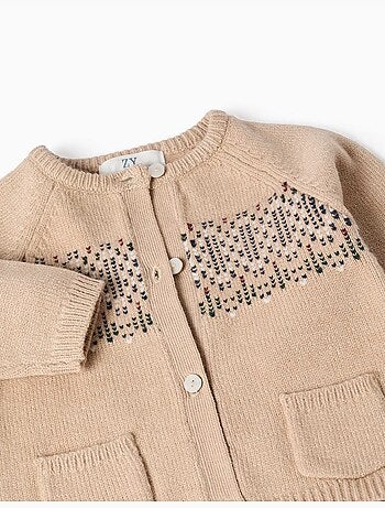 Cardigan en maille avec motif jacquard