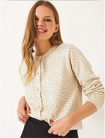 Cardigan en maille boutonnée bianco lucci