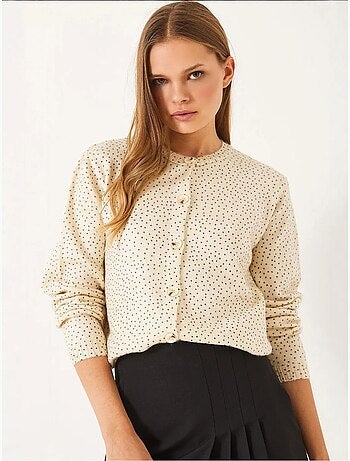 Cardigan en maille boutonnée bianco lucci
