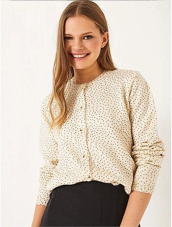 Cardigan en maille boutonnée bianco lucci