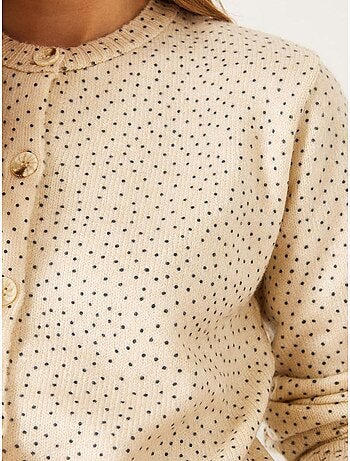 Cardigan en maille boutonnée bianco lucci