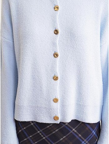 Cardigan en maille côtelée surdimensionné avec fermeture à boutons mixray
