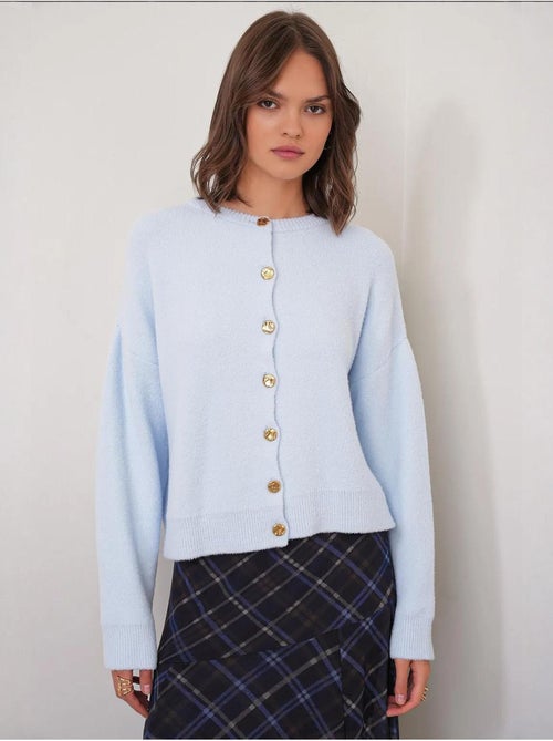 Cardigan en maille côtelée surdimensionné avec fermeture à boutons mixray - Kiabi Cardigan en maille côtelée surdimensionné avec fermeture à boutons mixray - Kiabi