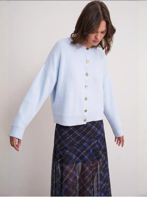 Cardigan en maille côtelée surdimensionné avec fermeture à boutons mixray - Kiabi Cardigan en maille côtelée surdimensionné avec fermeture à boutons mixray - Kiabi