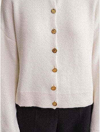 Cardigan en maille côtelée surdimensionné avec fermeture à boutons mixray