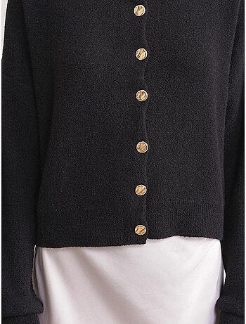Cardigan en maille côtelée surdimensionné avec fermeture à boutons mixray