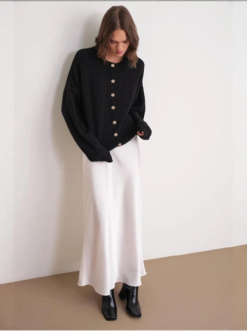 Cardigan en maille côtelée surdimensionné avec fermeture à boutons mixray - Kiabi