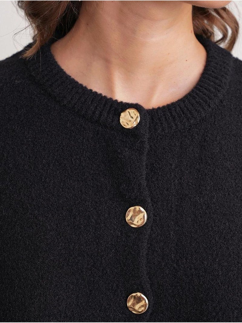 Cardigan en maille côtelée surdimensionné avec fermeture à boutons mixray Noir - Kiabi