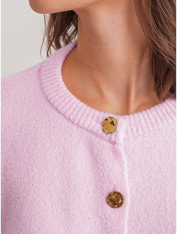 Cardigan en maille côtelée surdimensionné avec fermeture à boutons mixray