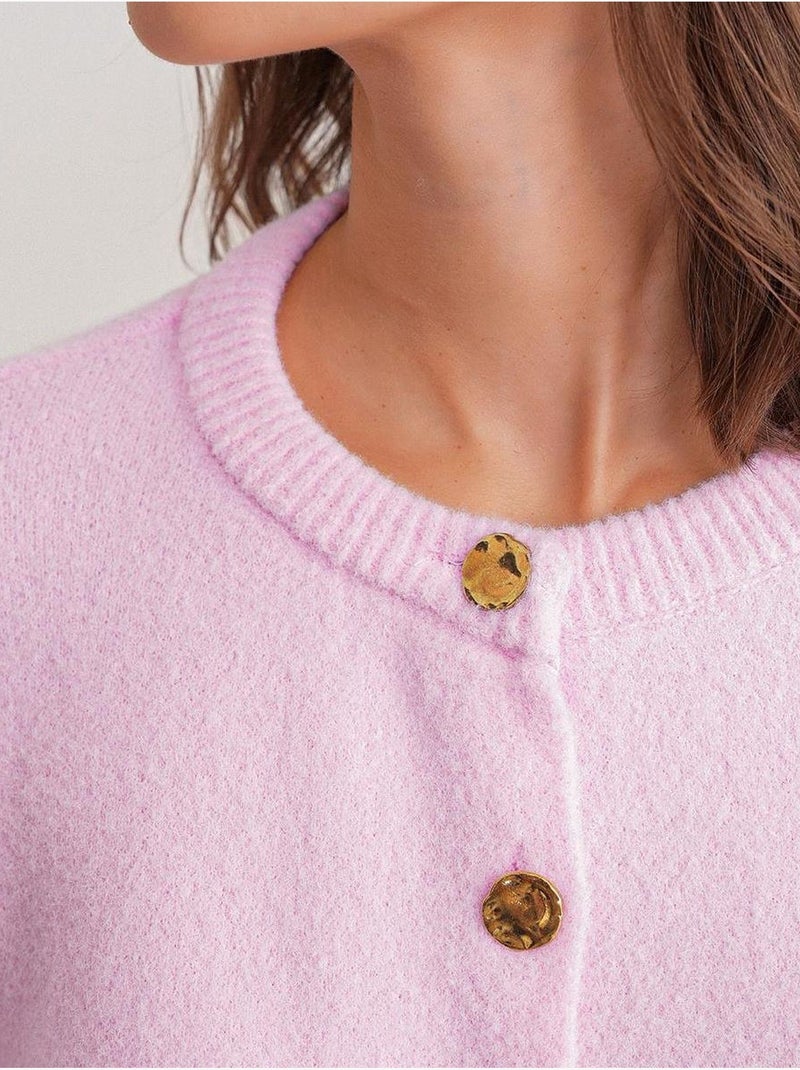 Cardigan en maille côtelée surdimensionné avec fermeture à boutons mixray Rose pâle - Kiabi