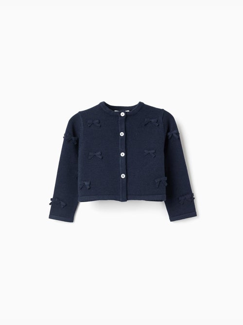 Cardigan en maille court avec nœuds - Kiabi