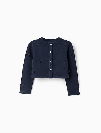 Cardigan en maille court avec nœuds
