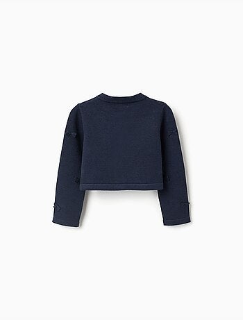 Cardigan en maille court avec nœuds