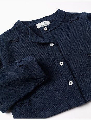 Cardigan en maille court avec nœuds