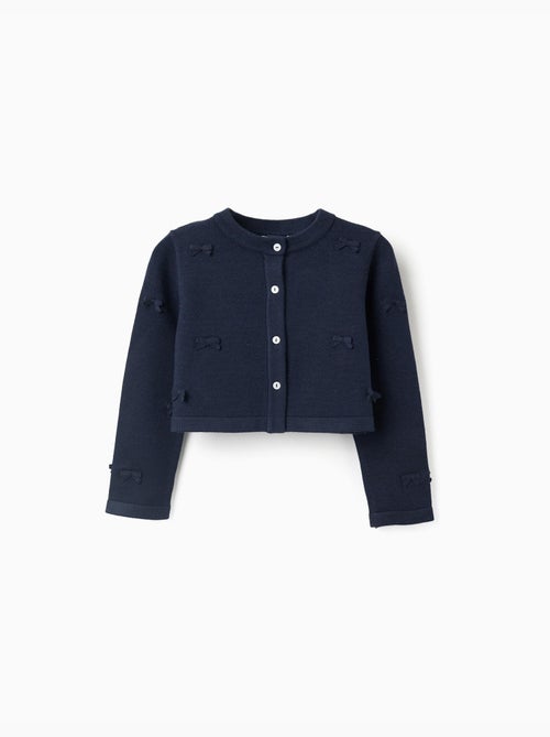 Cardigan en maille court avec nœuds - Kiabi
