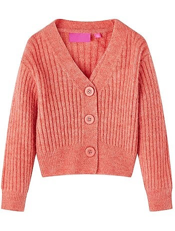 Cardigan en maille encolure v boutonné - vidaxl
