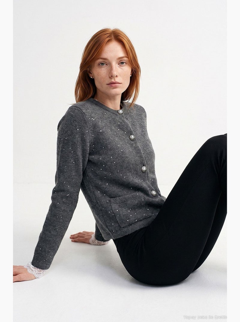 Cardigan en maille femme dilvin Gris Noir - Kiabi