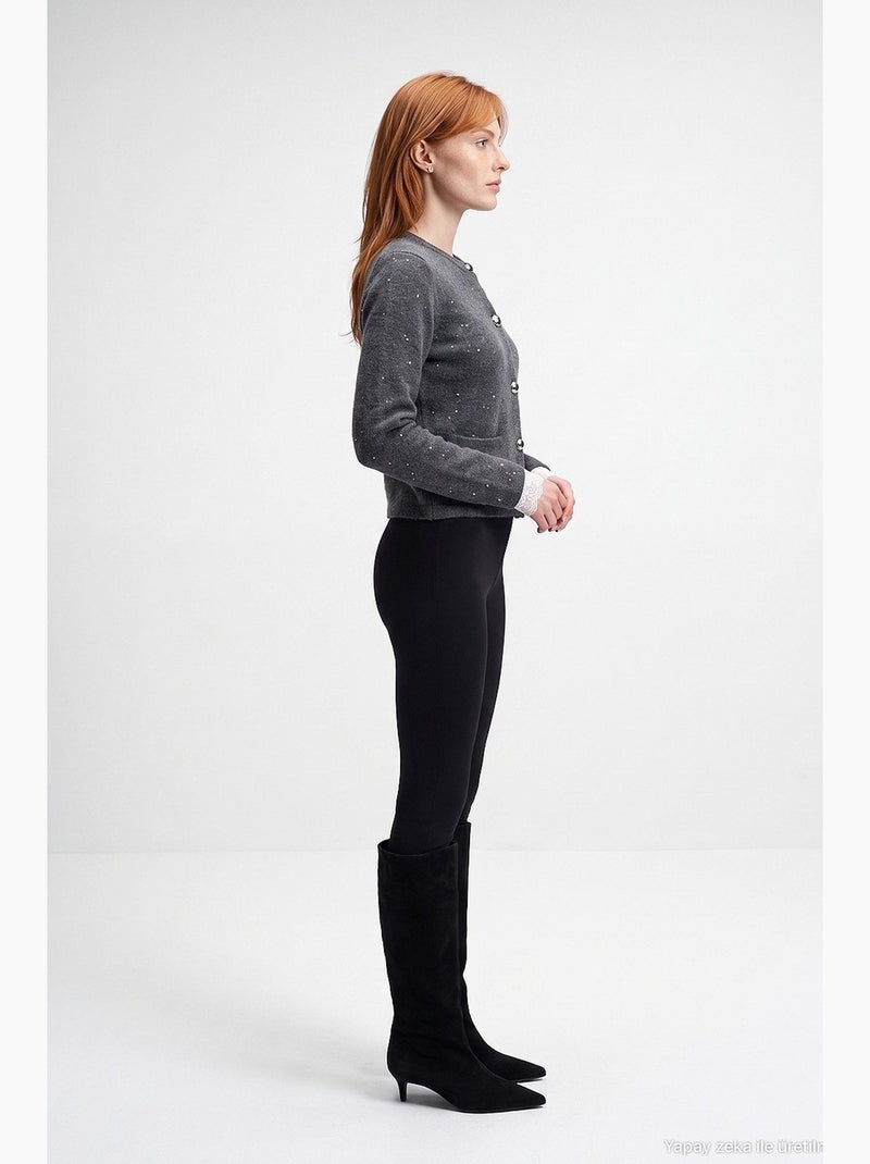 Cardigan en maille femme dilvin Gris Noir - Kiabi