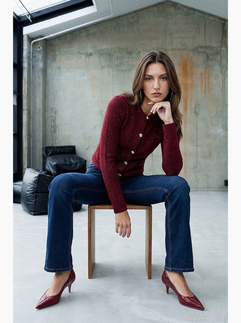 Cardigan en maille femme dilvin Rouge bordeaux - Kiabi