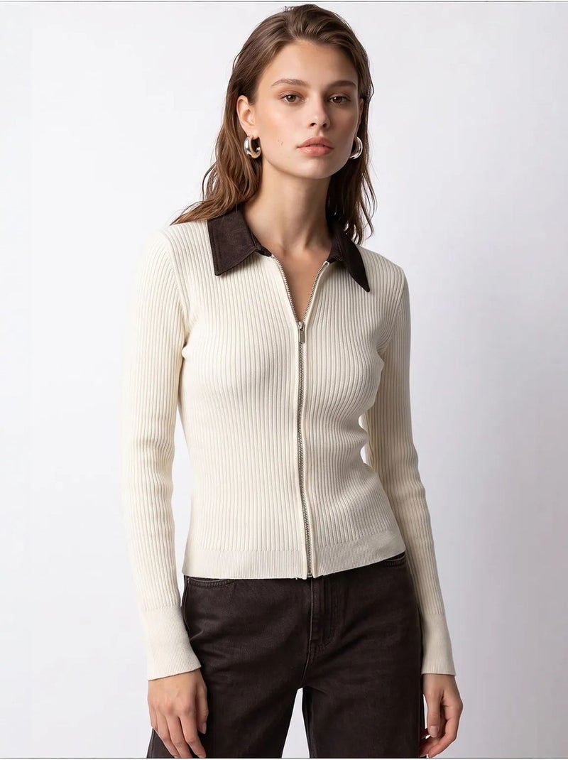 Cardigan en maille femme mixray Crème - Kiabi