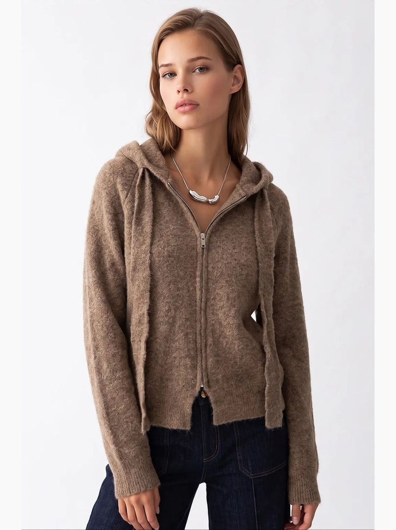 Cardigan en maille femme mixray Taupe - Kiabi