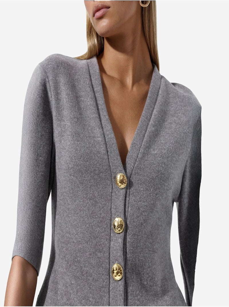 Cardigan en mélange de coton busem Gris Noir - Kiabi