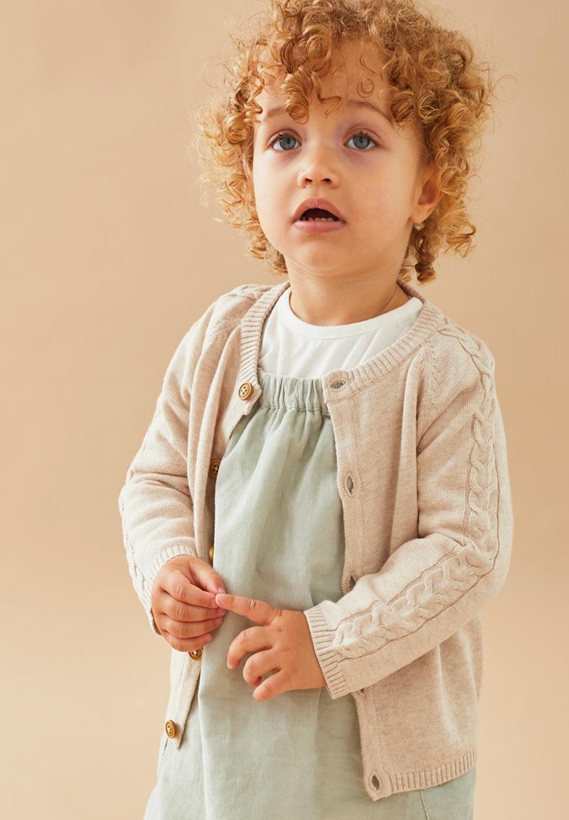 Cardigan En Tricot 100% Coton Pour Petite Fille - Manches Longues - Boutonnage Devant - Pull D'hiver