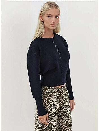 Cardigan en tricot à col ras du cou coupe ajustée
