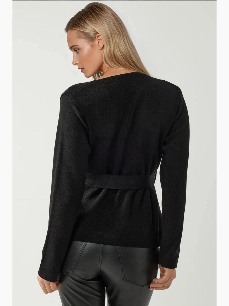 Cardigan en tricot à double boutonnage hiccup Noir - Kiabi