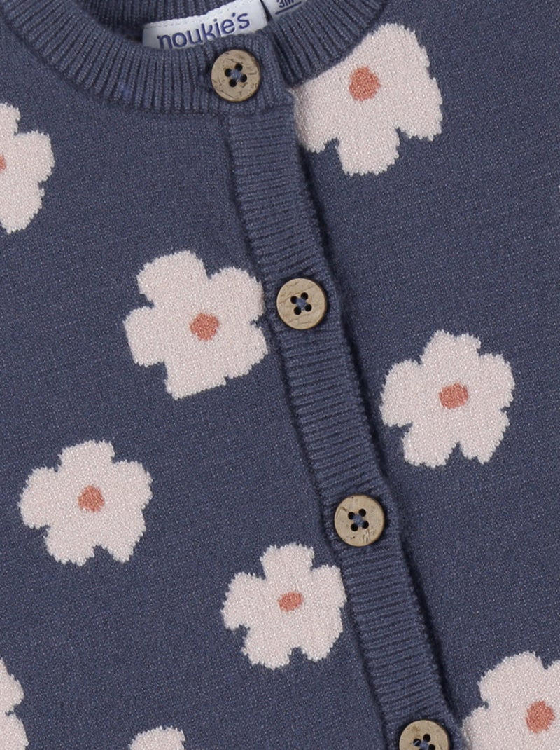 Cardigan en tricot à fleurs bleues Noukie's Bleu - Kiabi