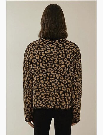Cardigan en tricot à imprimé léopard coupe décontractée hiccup