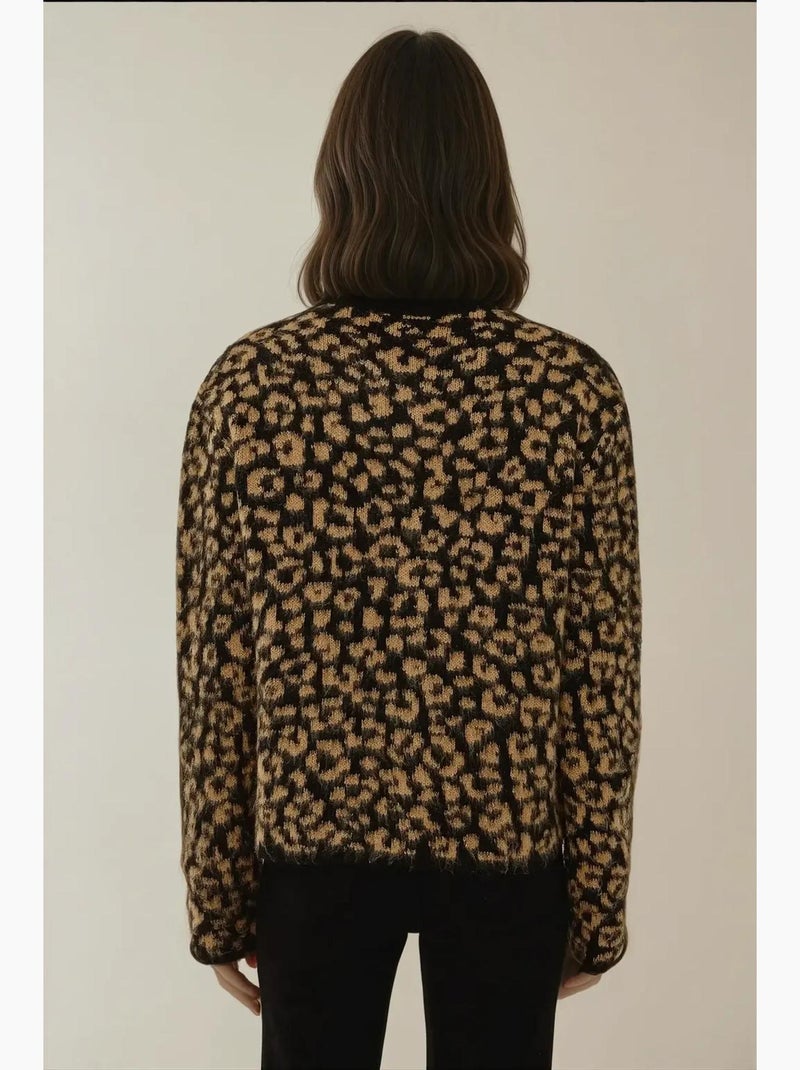 Cardigan en tricot à imprimé léopard coupe décontractée hiccup Marron - Kiabi