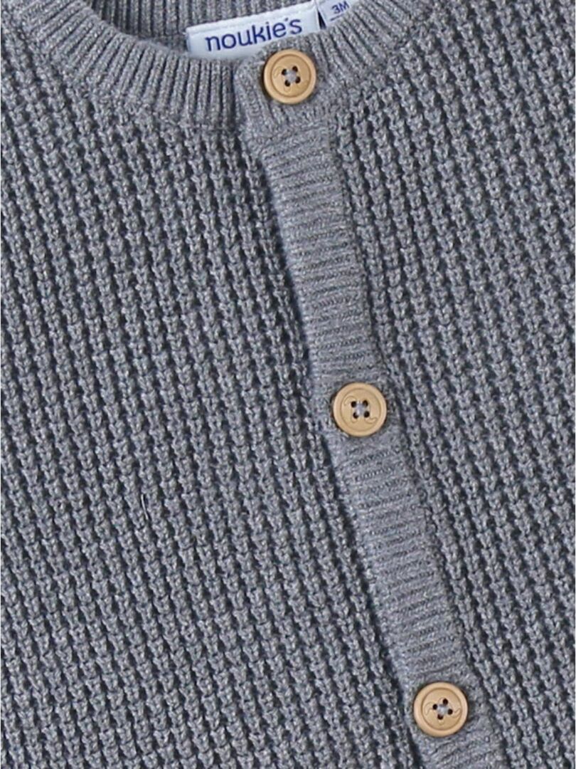 WRKEKC Cardigan En Tricot Doux Pour Enfants Col Rond Couleur Unie Boutonné Manches Longues Épais Chaud Chandail Cozy Pour 3 Mois-6 Ans Garçons Et