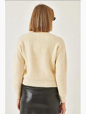 Cardigan en tricot avec poche à nœud sur le devant lucci