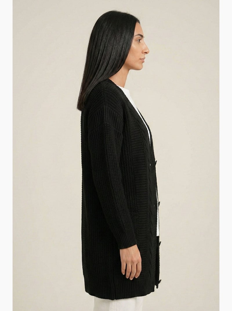 Cardigan en tricot bdart Noir - Kiabi